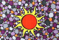 Sun with Purple and Gray Background neck gaiter
